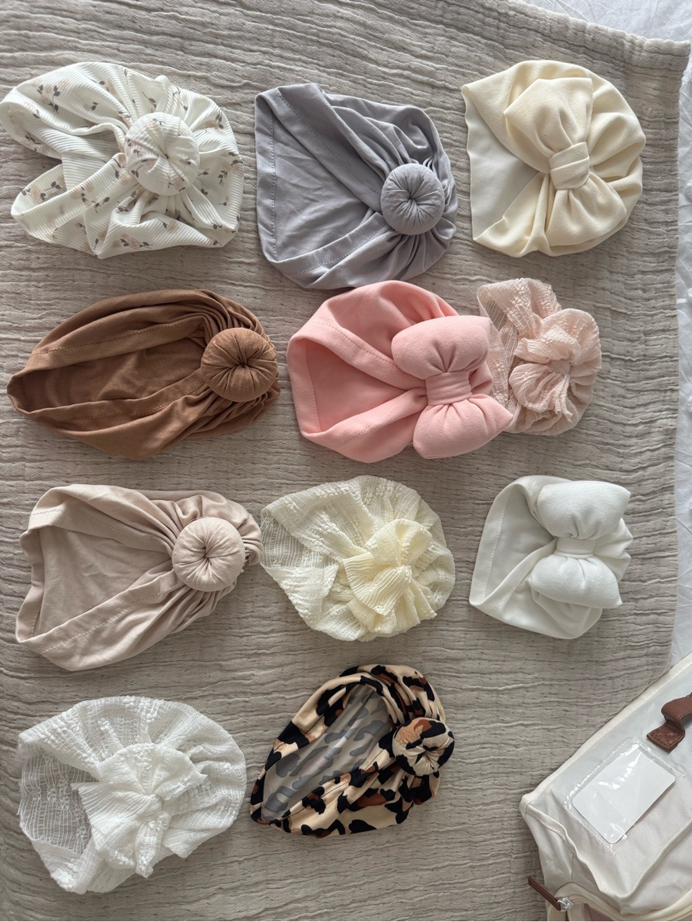 Kids Knotted Turban Headband Set - Neutral & Pink Colors
